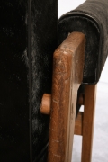 Le Corbusier, Pierre Jeanneret & Jeet Lal Malhotra's "Advocate and Press" pair of armchairs, detailed view of back of arm