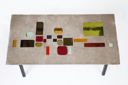 Jacques Avoinet's coffee table table top view