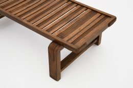 Jacques Adnet's coffee table/bench detailed view of top