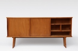 Charlotte Perriand & Pierre Jeanneret's Sideboard, Equipement de la Maison, full straight view with right door open