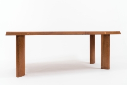 Image of "Table à gorges" dining table, c. 1950 by Charlotte Perriand - 3/4 front view