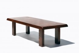 Pierre Chapo's "T08" coffee table (special commission), full diagonal view