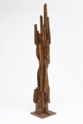 Ricardo Santamaria large wooden sculpture, full diagonal view