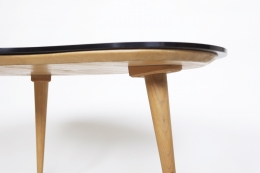 Jean Royère's free form coffee table, detailed image of legs from below