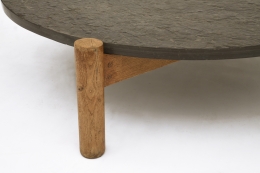 Charlotte Perriand's slate coffee table, detailed view of leg from above