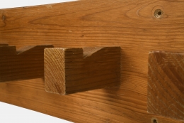 Charlotte Perriand's coatrack, detailed view of wooden hooks