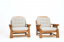 Maison Regain's pair of armchairs, front diagonal views