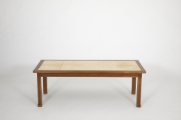 Jacques Adnet's coffee table, full straight view from above