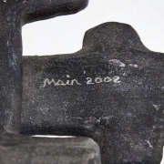Terence Main's "My Eames is True" sculptural side chair detailed view of signature