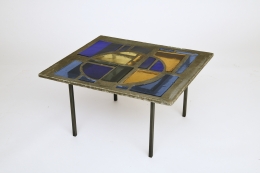 Jacques Avoinet's coffee table, diagonal view from above