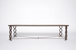 Jean Royère's "Ruban" coffee table, full straight view eye-level