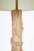 Pierre Blanc's ceramic floor lamp, detailed of ceramic on top