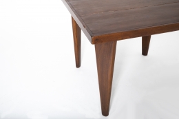 Pierre Jeanneret's square table, detailed view of corner table top