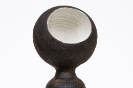 André Borderie ceramic table lamp detailed view of head of lamp