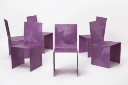 Forrrest Myers' Fold chairs, view of all chairs