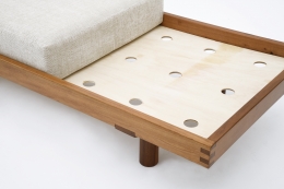 Pierre Chapo's "L09F" daybed detail view of base without cushion