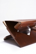 Hervé Baley's stool detail of wood and leather