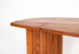 Pierre Chapo's "TGV" dining table, detailed view of table top and leg