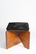 Hervé Baley's stool straight view with black cushion