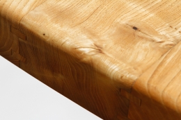 Pierre Chapo's "T20B" dining table detailed view of wooden top