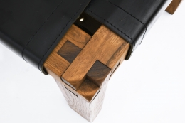 Pierre Chapo's Set of eight "S11E" chairs detail of leg joinery