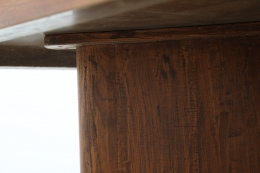 Pierre Jeanneret's Library table, detailed view of joinery with leg under the table