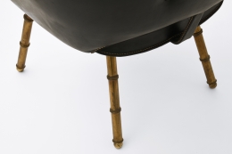 Jacques Adnet's pair of armchairs leg detail