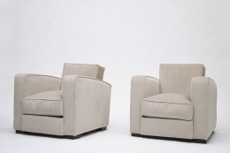 Jacques Adnet pair of club armchairs