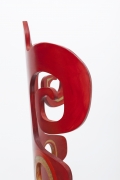 Terence Main's "Red Twiddler" chair, detailed side view of top