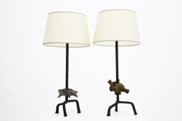 Paul de Ghellinck's pair of table lamps straight view