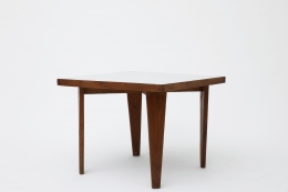 Pierre Jeanneret's square table diagonal view