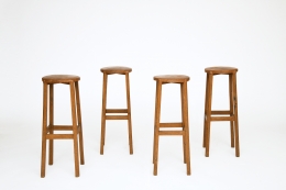 Unknown Artist's set of 4 stools, staggered view of all stools