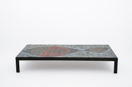 Baty's ceramic coffee table, full straight view