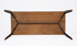 Jean Prouvé's aluminum dining table, full view of underneath the table
