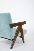 Pierre Jeanneret's Pair of "Upholstered Easy" lounge chairs, details views