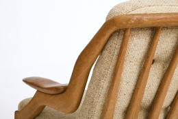 Guillerme et Chambron's sofa, detailed view of back and armrest