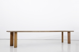 Charlotte Perriand's "Table a gorge" dining table, full diagonal view