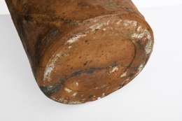 La Borne's ceramic pitcher, detailed view of underneath pitcher showing signature