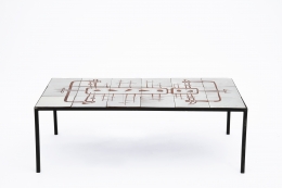 Jean Rivier's ceramic coffee table, full straight view from above