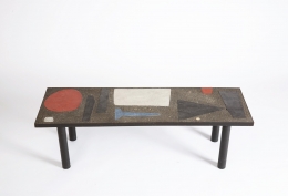Pierre and Vera Székely's ceramic coffee table, full straight view from top