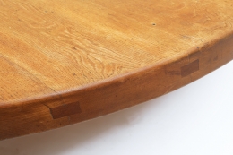 Pierre Chapo's "T02P" coffee table detail of wood top