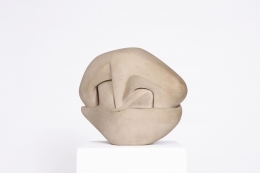 Marta Pan's ceramic sculpture, diagonal view