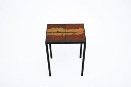 Pierre Sabatier's "Volvic Flamme" side table, full straight view from above
