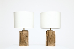 Pierre Sabatier's pair of table lamps, full front views