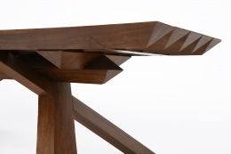 Dominique Zimbacca's unique sculptural table, detailed view below showing the legs